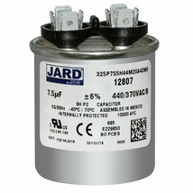 Jard 325P755H44M20A4ZM9 7.5 uF +/-6% 440/370 VAC/B Round Run Capacitor 5... - $19.31