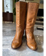 Vintage 1977 Stewart Boot Co. Fine Hand made brown tall Cowboy boots siz... - $475.00