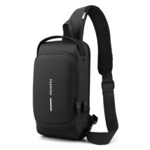 USB Charging  Bag With Headset Hole Mens Multifunction Single Strap  Chest Bag W - £94.62 GBP
