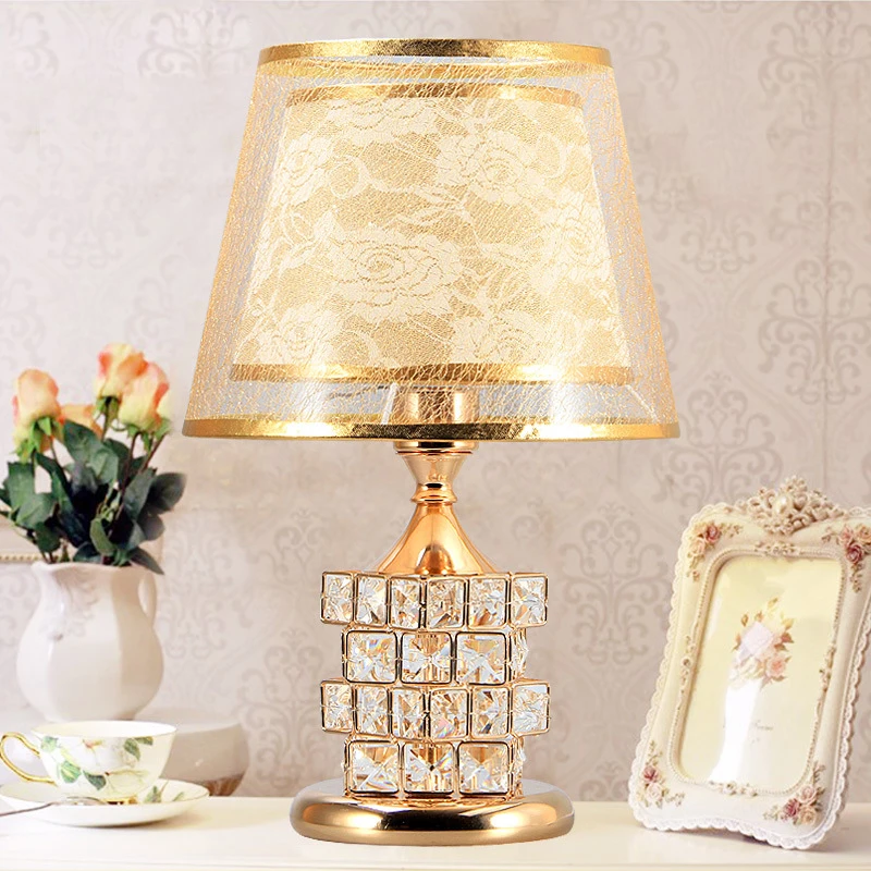 Modern Crystal Table Lamp European Style Luxury Wedding Gift Ideas Sweet... - $70.03+