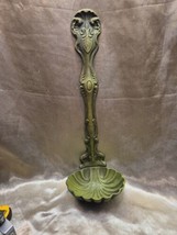 Vintage 70&#39;s Cast Alum. Large Decorative Ornate Wall Spoon Ladle Decor Green 24&quot; - $14.46