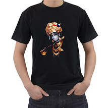 Black T-shirt Lord Krishna Mens T Shirts Short Sleeve Unisex Tee Women&#39;s T-shirt - £23.03 GBP