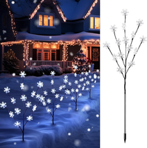 Snowflake Lights Outdoor Pathway, 4 Packs Lighted Branches Christmas Yard Decor, - £33.36 GBP