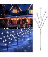 Snowflake Lights Outdoor Pathway, 4 Packs Lighted Branches Christmas Yar... - £32.98 GBP