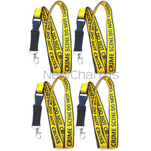 4 Of Of Crime Scene Do Not Cross Lanyards Keychain Metal Clasp - Forensic Id - £10.02 GBP