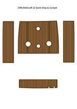 1996 Wellcraft 22 Swim Step Platform Cockpit Pad Boat EVA Foam Teak Floor Mat - £553.05 GBP