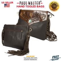 Hand Tooled Bag in Genuine Leather Women Western Travel Crossbody/Should... - £46.60 GBP