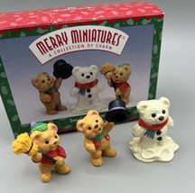 Ornament Hallmark Keepsake Merry Miniatures Snow Bears 3 Piece Set 1997 1&quot; Tall - $5.44