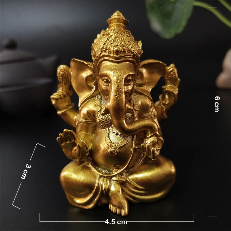 Ganesha Buddha  Indian Elephant God Sculptures Figurines Home Garden Dec... - €5,85 EUR
