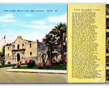 Alamo San Antonio Texas Tx Unp Lino Cartolina N18 - $3.39