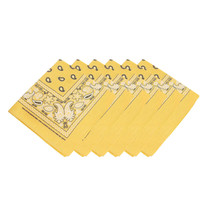 Bandana Classic Paisley Face Cover Mask Yellow Scarf 100% Cotton Head Wrap 6 pcs - £13.97 GBP