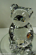 Princess House 24% Lead Clear Crystal Germany Teddy Bear Figurine Paper Weight - £13.93 GBP