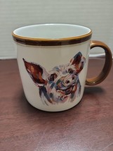 Farm PIG Tea Coffee Mug Cup White 19 Oz Mainstays Stoneware - £7.54 GBP