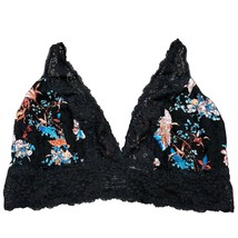 Soma Bralette Lace Plunge XL Floral Black Adjustable Straps - $19.20