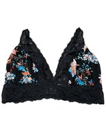Soma Bralette Lace Plunge XL Floral Black Adjustable Straps - $355.38 MXN