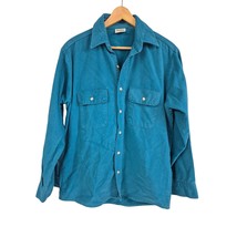 Vintage Five Brother Blue/Green Teal Flannel 100% Cotton Shirt Mens Sz M - $77.37