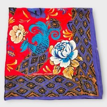 Adrienne Vittadini Colorful Floral Square Silk Scarf - £19.00 GBP