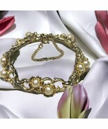 Vintage Coro Faux Pearl Gold Tone Bracelet 7” - €17,32 EUR