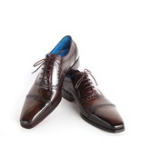 Handmade leather lace up brown patina men dress shoes formal wear leathe... - £136.54 GBP