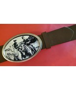 THE LONE RANGER &amp; TONTO Epoxy Photo Buckle &amp; Brown Bonded Leather Belt -... - $33.78 CAD