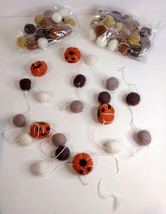 3 pcs Halloween Garlands  Pumpkins Felt Stitched  72 in each Fall Decor - £14.87 GBP