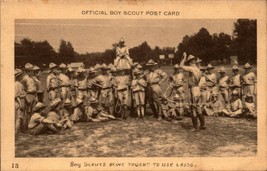 Official Boy Scout Postcard cir.1917 Scouts Being taught to use lasso bk49 - £12.40 GBP