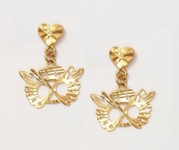 18k solid gold diamond cut crab drop earring #A2 - £181.90 GBP