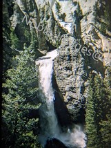 1950 Tower Falls Yellowstone National Park Red-Border Kodachrome Slide - £4.28 GBP