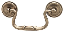 3 Pack Handle Antique Brass 3 Inch Center-to-Center Drop Cabinet Drawer ... - $17.94