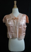 Vntage 30s bed Peach Satin lace cropped  tie neck jacket new old stock - £73.53 GBP