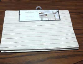 Threshold Table Runner 72&quot; Striped Beige Red Yarn Dyed Machine Washable ... - $14.31