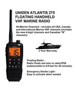 UNIDEN ATLANTIS 275 FLOATING HANDHELD VHF MARINE RADIO With All Marine C... - £104.65 GBP