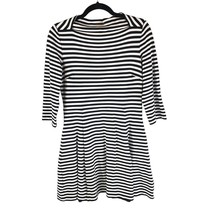 Broome Street Kate Spade Mini Dress A Line 3/4 Sleeve Striped Black White S - £27.06 GBP