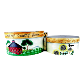 Country Home Boxes Set of Four Storage Containers Keepsakes - $23.76