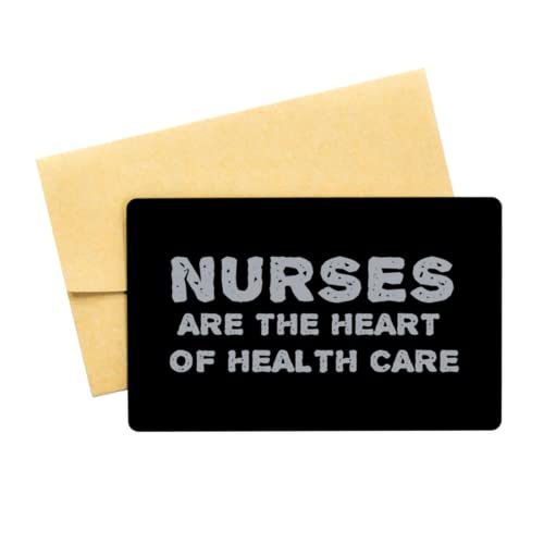 Funny Nurse Black Aluminum Card, Nurses are The Heart of Health Care, Be... - $16.61