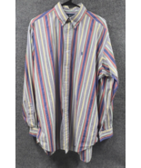 Ralph Lauren Blake Shirt Mens Large Cotton Multicolor Striped Button Dow... - $27.30