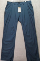 prAna Alameda Pants Mens Size 40 Blue Nylon Slim Fit Tapered Leg Flat Front Logo - £29.01 GBP