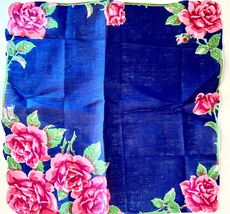 VTG Handkerchief Burmel Hanky Large Pink Roses Floral Cottagecore NWT - $19.80