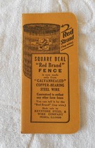 Square Deal Red Strand Fence Advertising Keystone Steel &amp; Wire Co. Peoria, Ill. - £6.27 GBP