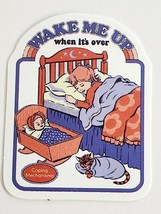 Wake Me Up When It&#39;s Over Coping Mechanisms Sticker Decal Adult Theme Funny - £1.80 GBP