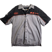 Harley Davidson Black Gray Short Sleeve Button Garage Mechanic Shirt Men’s M - £22.93 GBP