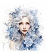 Goddess of Winter White/ Watercolor/ Beautiful Girl/ Clip Art- 10 High Q... - £1.29 GBP