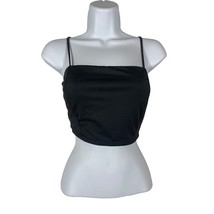 21 Saints Womens Crop Top Size Large Black Spaghetti Strap Pullover New - $16.20