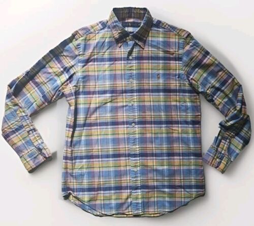 Polo Ralph Lauren Long Sleeve Button Down Shirt Mens Medium Plaid Colorful - $27.67