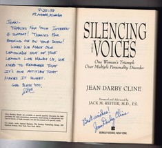 Silencing the Voices By Jean D. Cline Autographed Signed PB Book - £38.57 GBP