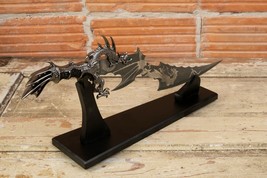 Flying Dragon Knife &amp; Display Stand 21&quot; OA, Etched Flame Blade Collectab... - £39.25 GBP