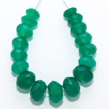 43.70 Cts Natural Green Onyx Rondelle Beads Briolette Loose Gemstones 6m... - £7.46 GBP
