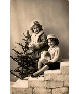 Children Christmas tree, vintage, Art Deco postcard, 1930 Circa, Vintage - $6.77 CAD