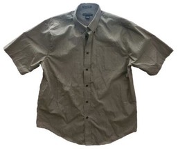 Consensus Short Sleeve Shirt Men L Large  Brown Checker Cotton Blend Roomy - $7.68