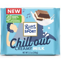 Ritter Sport Chill Out Creamy Milk Chocolate Bar -100g- Free Shipping - £7.13 GBP